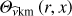 $ {\mathit{\Theta}}_{\widehat{\nu}\mathrm{km}}\left(r,x\right) $