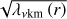 $ \sqrt{\lambda_{\mathrm{\nu km}}\left(r\right)} $