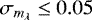 $\sigma_{m_{\lambda}} \leq 0.05$