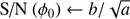 $ S/N(\phi_0) \leftarrow b/\sqrt{a} $