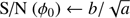 $ S/N({\phi _0}) \leftarrow b/\sqrt a $