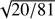 $ \sqrt {20/81} $