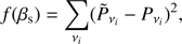 $ f({\beta _{\rm{s}}}) = \sum\limits_{{\nu _i}} {{{({{\tilde P}_{{\nu _i}}} - {P_{{\nu _i}}})}^2}} , $