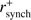 $ r_{{\rm{synch}}}^ + $
