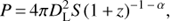 $$P = 4\pi D_{\rm{L}}^2S{(1 + z)^{ - 1 - \alpha }},$$