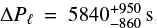 $\Delta P_\ell=5840^{+950}_{-860} \mathrm{s}$