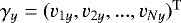 $\gamma_y = (v_{1y}, v_{2y}, ..., v_{Ny})^{\rm{T}}$
