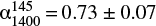 ${\rm {\alpha}}_{1400}^{145} {=} 0.73\pm0.07$