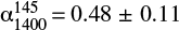 ${\rm {\alpha}}_{1400}^{145} {=} 0.48\pm0.11$