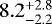 $8.2 _{ - 2.2} ^ { &#x002B; 2.8}$