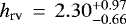 $h_{\text{rv}}\,=\,2.30^{&#x002B;0.97}_{-0.66}$