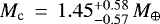 $M_{\mathrm{c}}\,=\,1.45 _{ - 0.57 } ^ { &#x002B; 0.58 }\,M_{\oplus}$