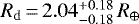 $R_{\mathrm{d}}\,{=}\,2.04 _{ - 0.18 } ^ { &#x002B; 0.18 }\,R_{\oplus}$