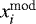 $x_i^{\textrm{mod}}$