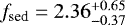${{f}_{\textrm{sed}}=2.36^{&#x002B;0.65}_{-0.37}}$