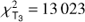 $ \chi _{T_3 }^2 = 13023 $