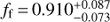$ f_{\rm f} = 0.910_{ - 0.073}^{ + 0.087} $