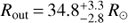 $ R_{{\rm out}} = 34.8_{ - 2.8}^{ + 3.3} R_ \odot $