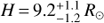 $ H = 9.2_{ - 1.2}^{ + 1.1} R_ \odot $
