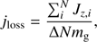 $$ {\dot J}_\text{loss}=\frac{\mathrm\Sigma_i^NJ_{z,i}}{\mathrm\Delta Nm_\mathrm g}, $$