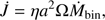$$ \dot J=\eta a^2\mathrm\Omega{\dot M}_\text{bin}, $$