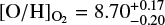 $ [\mathrm{O/H}]_{\mathrm{O}_2} = 8.70^{+0.17}_{-0.20} $