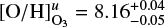 $ [\mathrm{O/H}]_{\mathrm{O}_3}^u = 8.16^{+0.04}_{-0.05} $