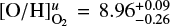 $ [\mathrm{O/H}]_{\mathrm{O}_2}^u = 8.96^{+0.09}_{-0.26} $