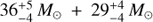 $ 36_{-4}^{+5}{{M}_{\odot }}+29_{-4}^{+4}{{M}_{\odot }} $