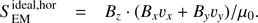 $ \begin{aligned} S_\mathrm{EM}^\mathrm{ideal, hor}&= B_z\cdot (B_x \upsilon_x + B_{y} \upsilon_{y})/\mu _0. \end{aligned} $