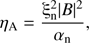 $ \begin{aligned} \eta _\mathrm{A} =\frac{\upxi _\mathrm{n}^2 |B|^2}{\alpha _\mathrm{n}}, \end{aligned} $