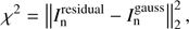 $ \begin{aligned} \chi ^2=\left\Vert I_\mathrm{n}^\mathrm{residual}-I_\mathrm{n}^\mathrm{gauss} \right\Vert_{2}^{2}, \end{aligned} $