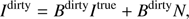 $ \begin{aligned} I^\mathrm{dirty}=B^\mathrm{dirty}I^\mathrm{true}+B^\mathrm{dirty}N, \end{aligned} $