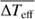 $\overline {\Delta {T_{{\rm{eff}}}}} $
