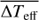 $\overline {\Delta {T_{{\rm{eff}}}}} $