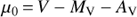 ${\mu _0} = V - {M_{\rm{V}}} - {A_{\rm{V}}}$