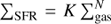 $ \textstyle\sum_\text{SFR}=K\sum_\text{gas}^N $