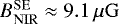 $B^{\rm{SE}}_{\rm{NIR}} \approx 9.1\,\mu\rm{G}$