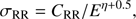 $$ \begin{aligned} \sigma _{\mathrm{RR} }={C_{\mathrm{RR} }/E^{\eta +0.5}}, \end{aligned} $$