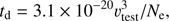 $$ \begin{aligned} t_{\rm {d}} = 3.1 \times 10^{-20} {\upsilon}^3_{\rm {test}}/N_{\rm {e}}, \end{aligned} $$