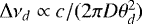 ${\mathrm \Delta} \nu_d \propto c/(2 \pi D {\theta}_d^2)$