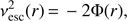 $ \begin{aligned} \nu ^2_\mathrm{esc}(r)\,{=}\,-2\Phi (r), \end{aligned} $