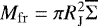 $M_{\mathrm{fr}}=\pi R_{\mathrm{J}}^{2}\overline{\mathrm{\Sigma}}$