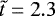 $\tilde{t}=2.3$