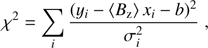 $ \begin{aligned} \chi ^2 = \sum _i \frac{(y_i - {\langle B_\mathrm{z} \rangle }\,x_i - b)^2}{\sigma ^2_i}\; , \end{aligned} $
