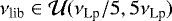 $\nu_{\textrm{lib}}\in \mathcal{U}(\nu_{\textrm{Lp}}/5, 5\nu_{\textrm{Lp}})$