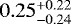 $0.25^{&#x002B;0.22}_{-0.24}$