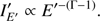 $${I'_{E'}} \propto {E'^{ - \left( {\Gamma - 1} \right)}}.$$