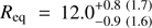 $ {R_{{\rm{eq}}}} = 12.0_{ - 0.9\;\left( {1.6} \right)}^{ + 0.8\;\left( {1.7} \right)} $