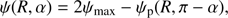 $$\psi \left( {R,\alpha } \right) = 2{\psi _{{\rm{max}}}} - {\psi _p}\left( {R,\pi - \alpha } \right),$$
